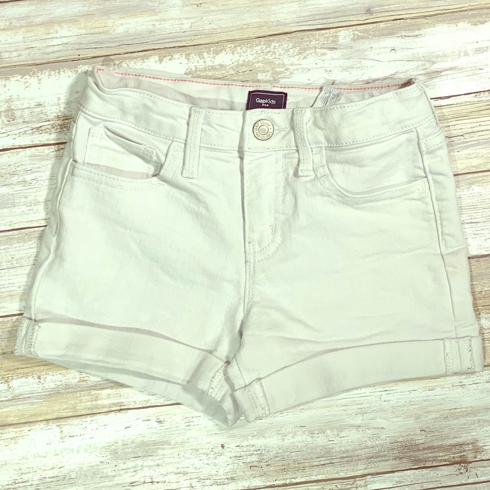 GapKids adjustable waist white denim shorts